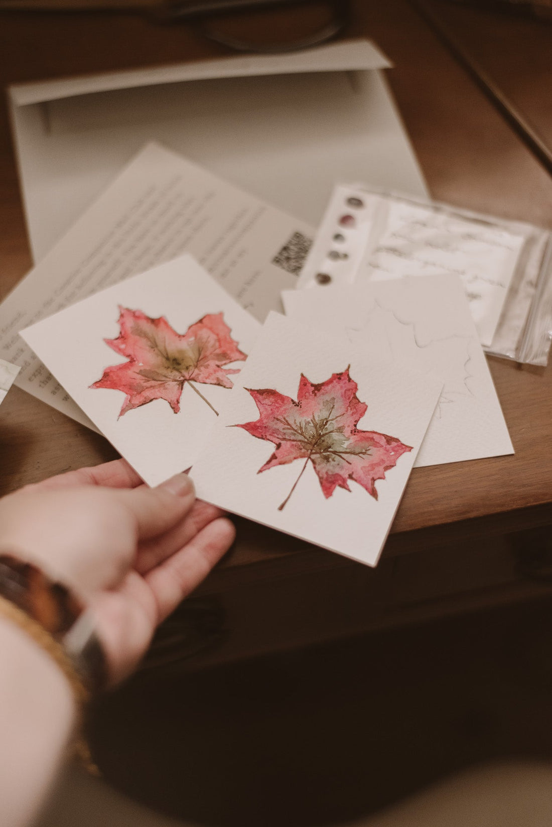 October Watercolor Leaf