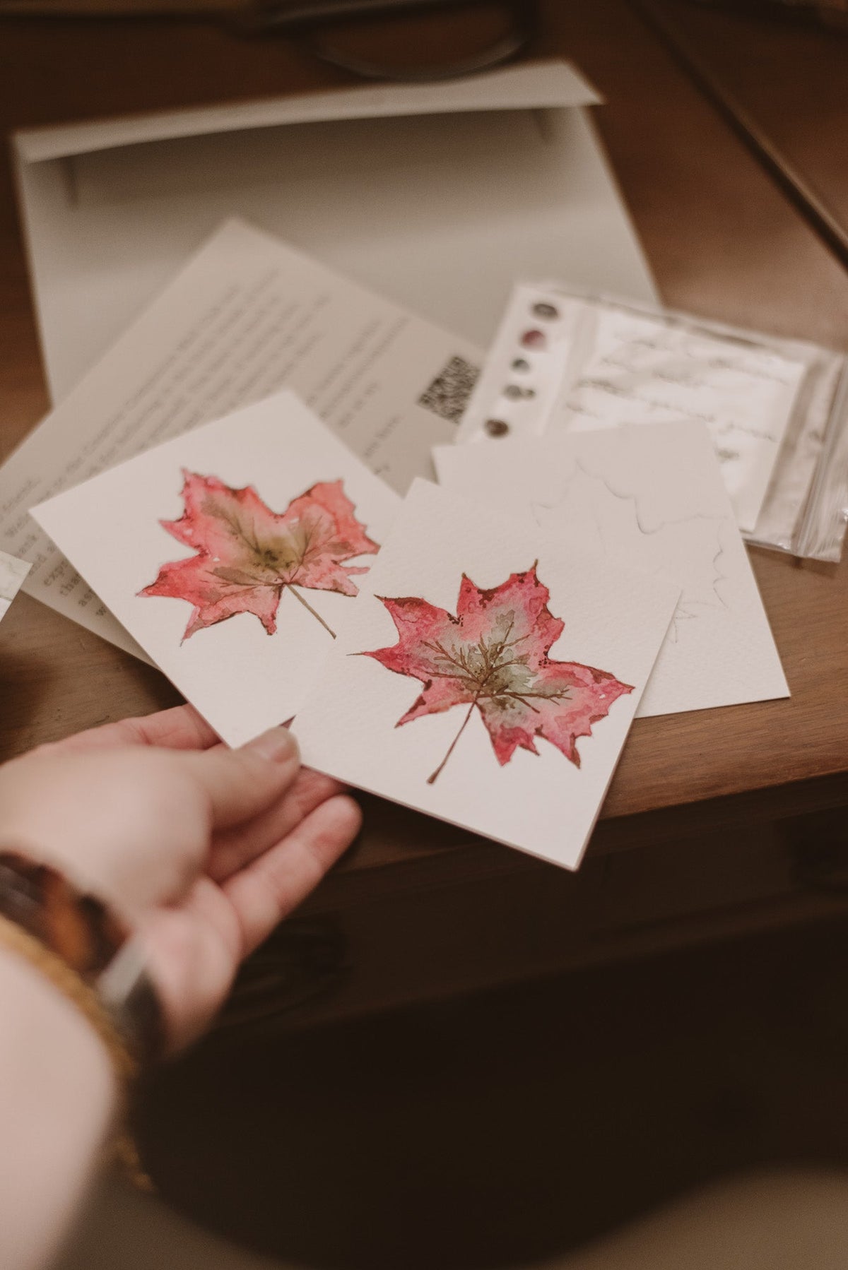 October Watercolor Leaf