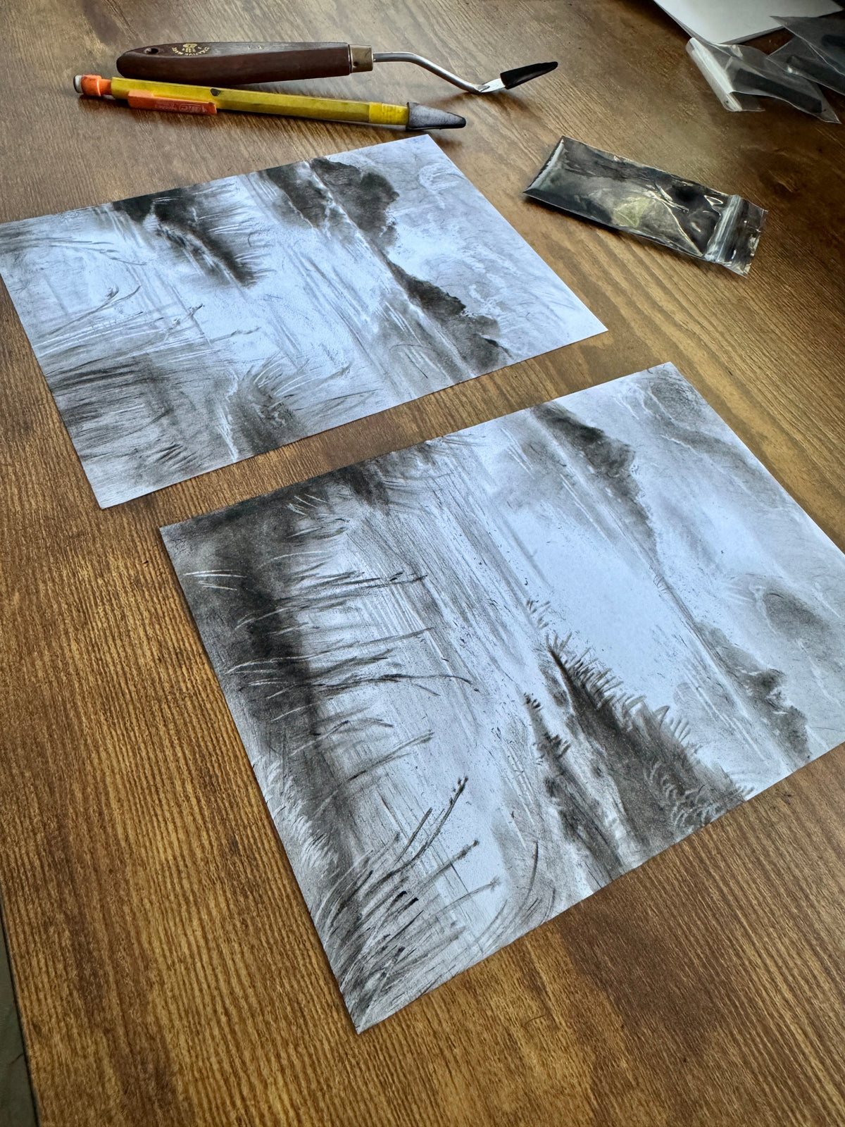 August Powdered Charcoal Drawing