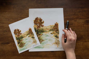 Autumn River Watercolor Print