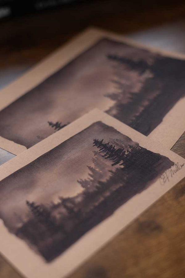 Foggy Forest Ink Print