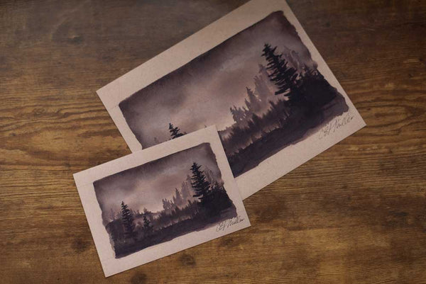 Foggy Forest Ink Print