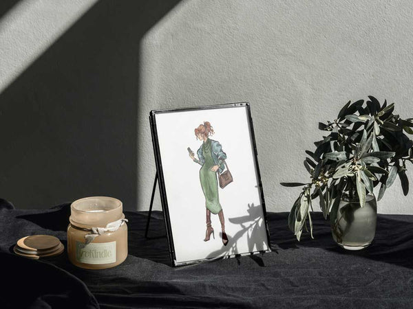 A Moment Of Pause - Fashion Sketch Watercolor Print