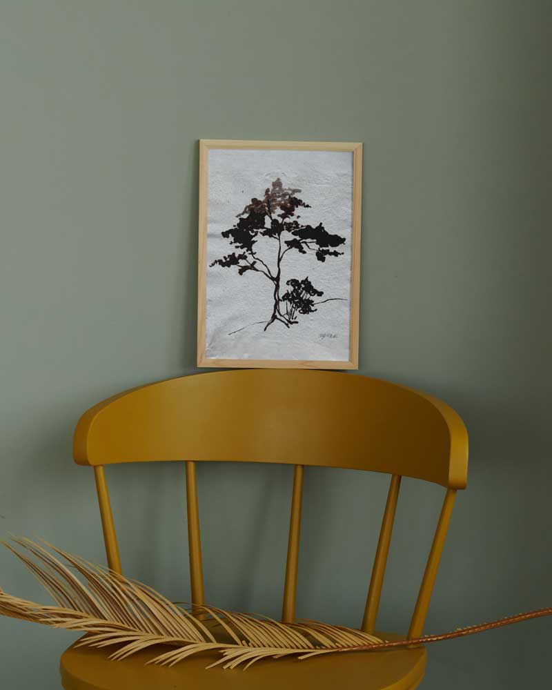 Sunlit Tree Ink Print